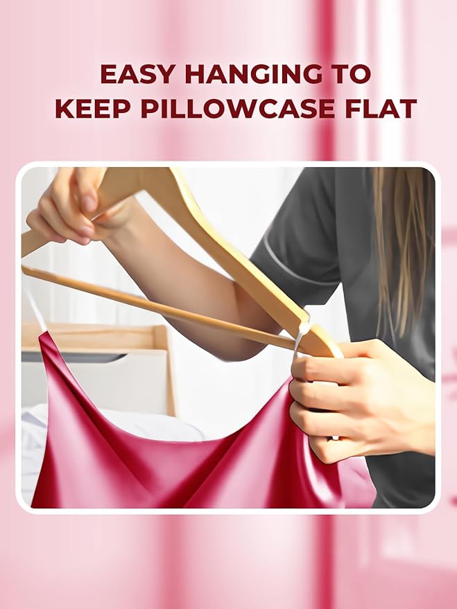 Mulberry Silk Pillowcase for Hair and Skin, SGMSILK 22 Momme Natural Silk Pillow Cases with Zipper, 6A Soft and Smooth Single Sided Pure Silk Pillow Cover (Red, Queen 20"x30")