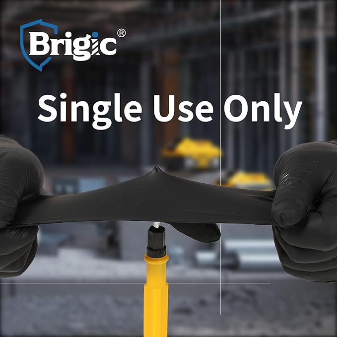 Disposable Nitrile Gloves, Textured Grip, 4mil, Lightweight, Slip-Resistant, Black