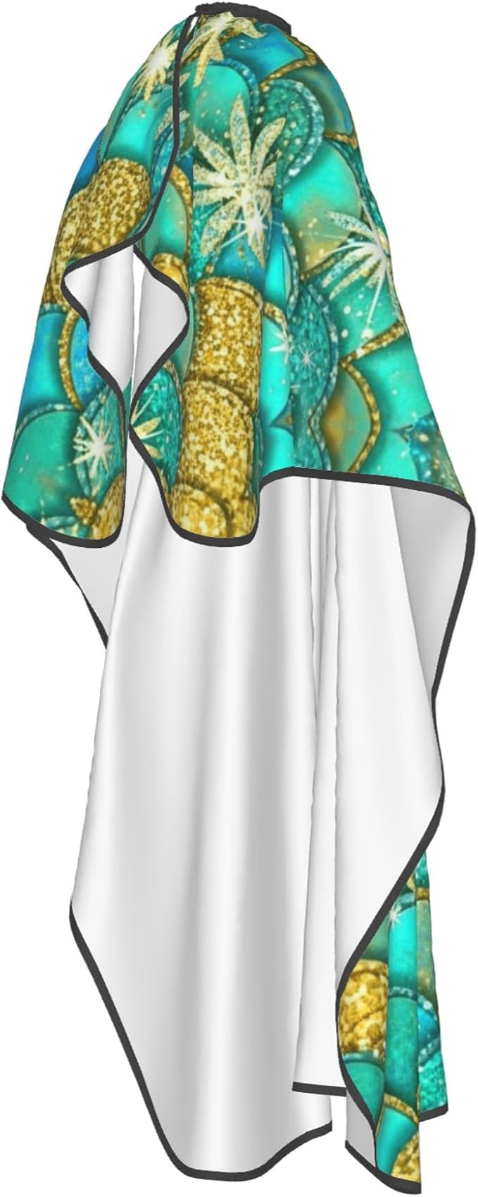 Extra Large Hair Styling Cape, Haircut Apron Green Mermaid Scales Haircuting Salon Cape Gown for Hair Cutting Styling