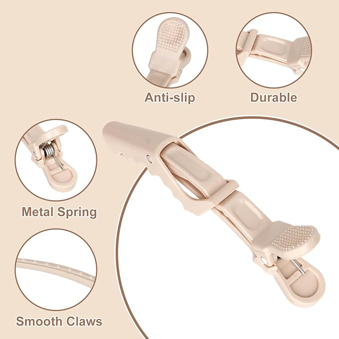 Ondder 24 Pack Alligator Hair Clips for Styling Sectioning Large Salon Pro Hair Clips for Barber Clips for Hair Coloring, Cutting, Sectioning Big Gator Clips Hair Styling Accessories for Women Men