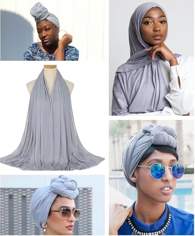 Harewom Head Wraps for Black Women Stretch Head Scarf Long African Hair Wraps Turban Headwraps Jersey Headbands