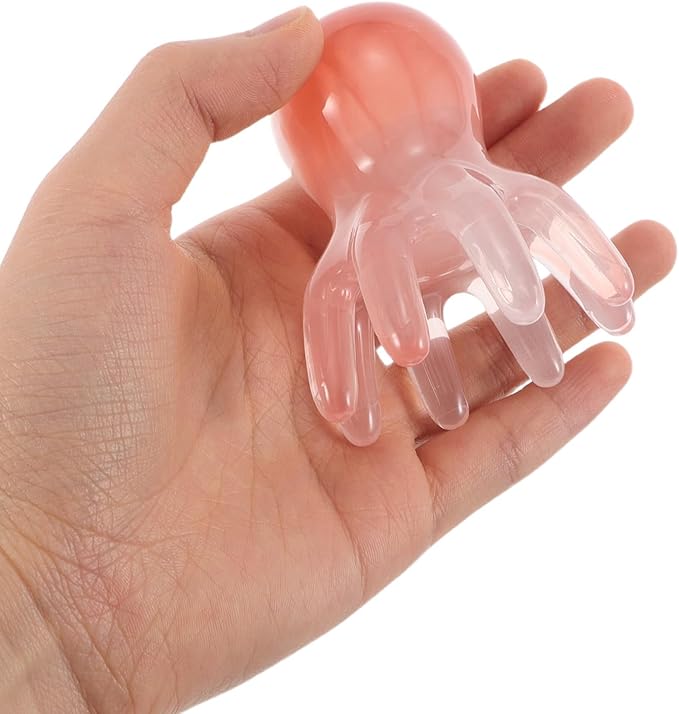 2Pcs Octopus Scalp Massager Comb Pink, Handheld Head Scratcher and Hair Scalp Massager Tool for Acupressure, Deep Relaxation, Hair Care, and Neck Back Massage