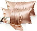 Set of 2 100% Silk Pillow Cases King - 6A Luxury Mulberry Silk Pillowcase for Hair and Skin - Anti-Wrinkle, Cooling & Smooth, Hidden Zipper - Pillowcases for Sleeping Women Girl, Boy, Beige