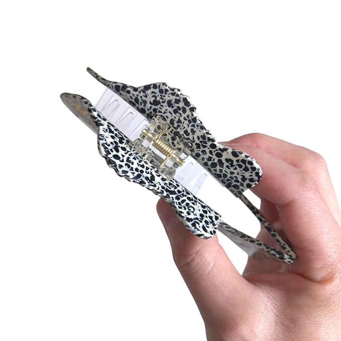 Novelty Grouper Fish Hair Clips,Cute Acetate Hair Clip,Big Claw Clips for Women,White