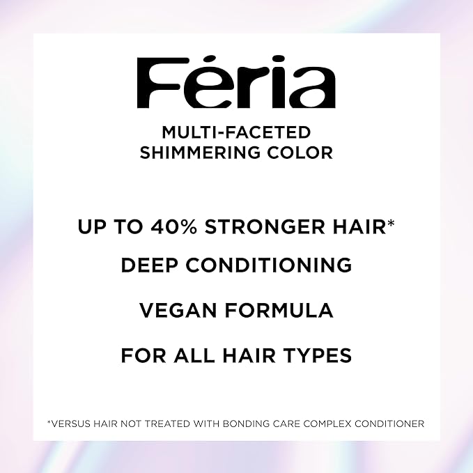 L'Oreal Paris Feria Multi-Faceted Shimmering Permanent Hair Color, 63 Sparkling Amber (Light Golden Brown), Pack of 1 Hair Dye Kit