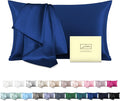Natural Mulberry Silk Pillowcase for Hair and Skin Queen Size 20"X30" Silk Pillow Case with Hidden Zipper Soft Breathable Smooth Cooling Silk Pillow Covers for Sleeping(Royal Blue,Queen,1Pcs)