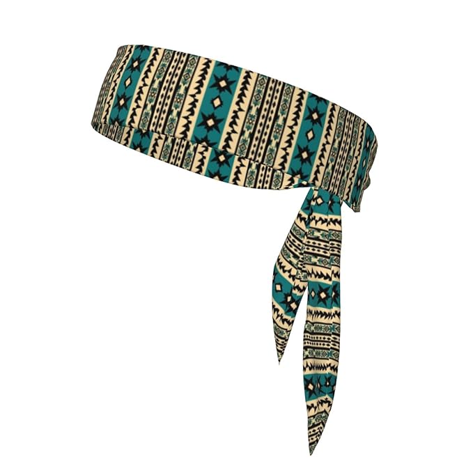 Men's Women Sports Sweatband, Multi Style Long Head Ribbon for Running Fitness Spa, Cool Tribal Navajo Aztec Geometric Ethnic Pattern Headwear Head Accessories