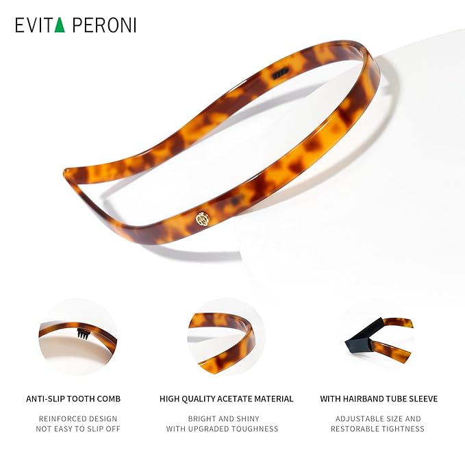 EVITA PERONI Hair Bands - No Pressure, No Headache, Comfortable Thin Non-Slip Headbands for Women's Hair and Fashion (2PCS)