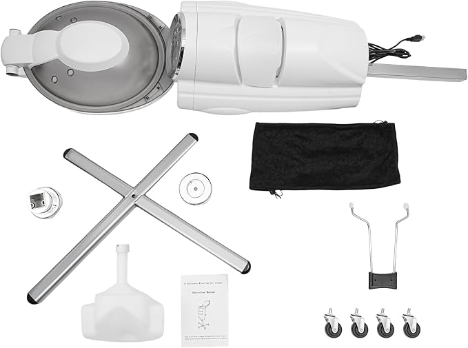 Hair Steamer Professional Hair Salon Steamer with 12 Color Light & Ozone,40-70℃/104-158℉,Hair Steamer with Temperature and Time Adjustment (White)