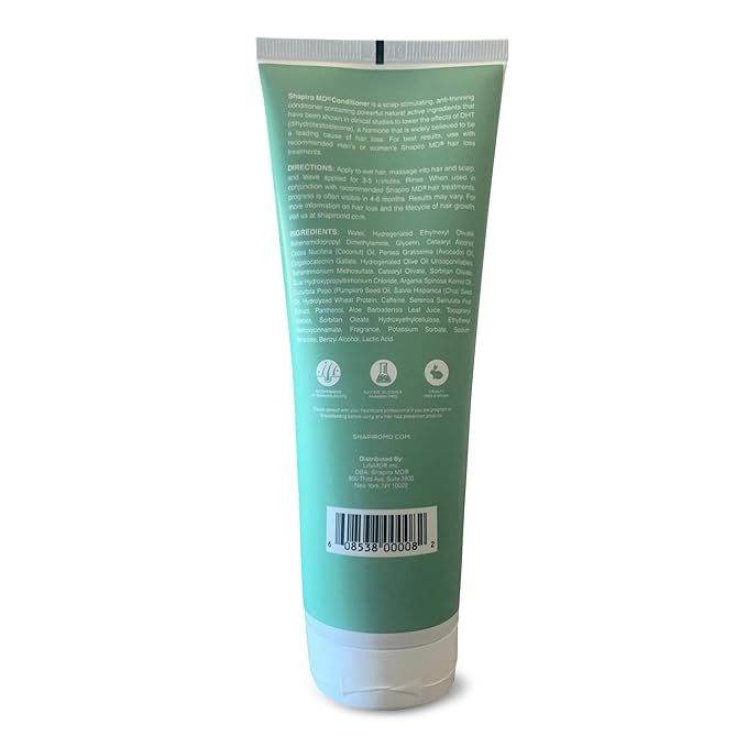 Shapiro MD Hair Growth Experts Hair Loss Conditioner, DHT Fighting Vegan Formula for Thinning Hair Developed by Dermatologists, Healthier and Thicker Looking Hair - 2 Month Supply