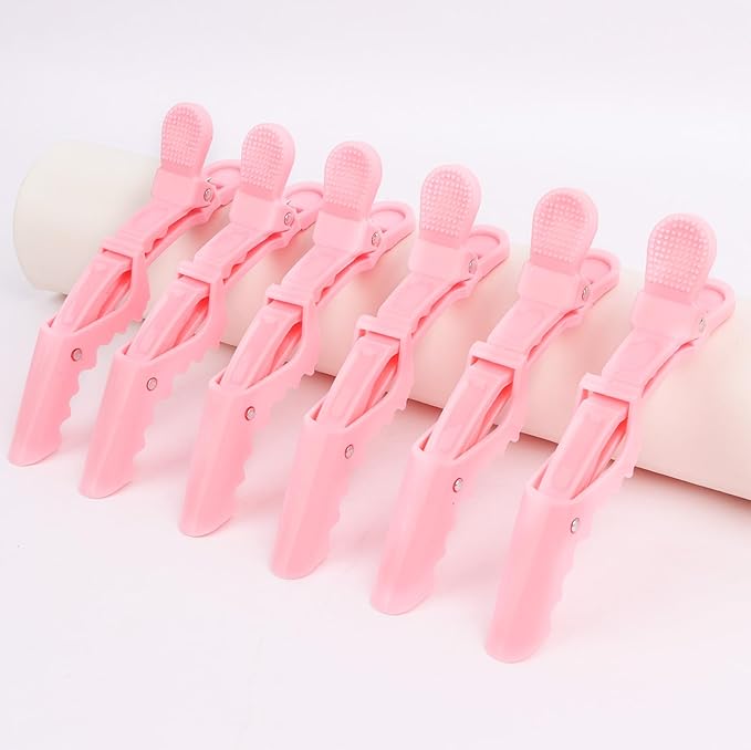 30 Pack Pink Alligator Hair Clips for Styling Sectioning Large Salon Pro Hair Clips for Barber Hair Coloring, Cutting, Sectioning Big Gator Clips Hair Styling Accessories for Women Men