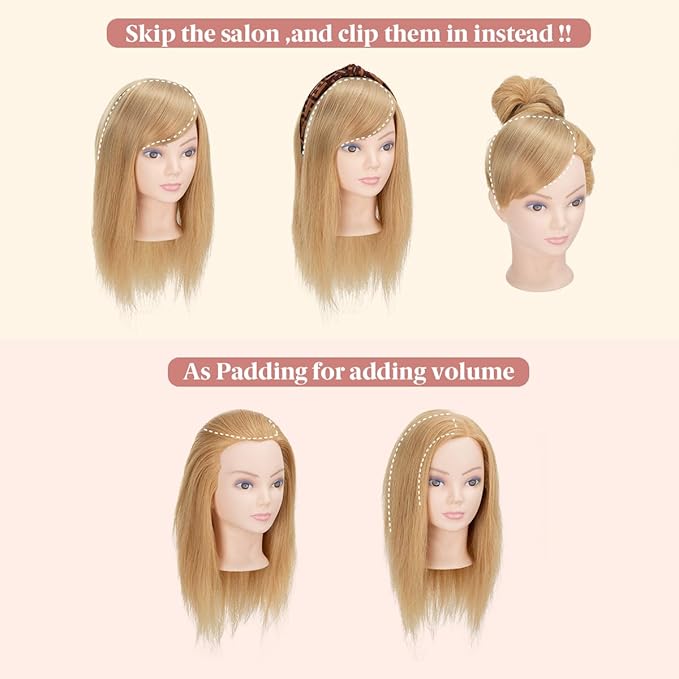 SARLA Platinum Blonde Side Bangs Clip in Hair Extensions Straight Synthetic Hair Bangs for Women