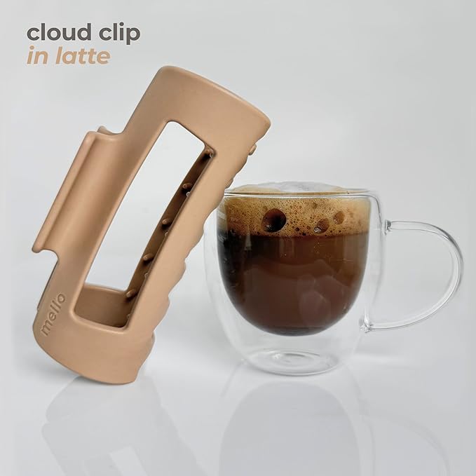 The Original Mello Hair Claw Clip Squishy Claw Clip Made in Korea Patent Pending 30021976 (Brown, Medium)