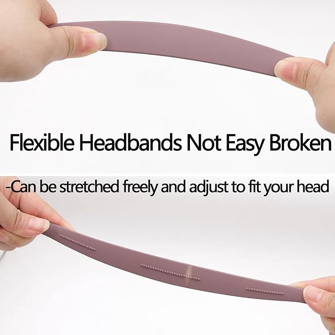 6 Pack Headbands Designed for Eyewear,Flex No Pressure Hairbands for Women Comfortable Plastic Headbands with Teeth-Matte Finish