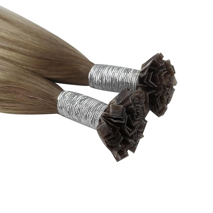 YoungSee K Tip Hair Extensions Real Human Hair Ombre Light Brown and Blonde Ktip Real Hair Extensions 1G/S 50G 22In