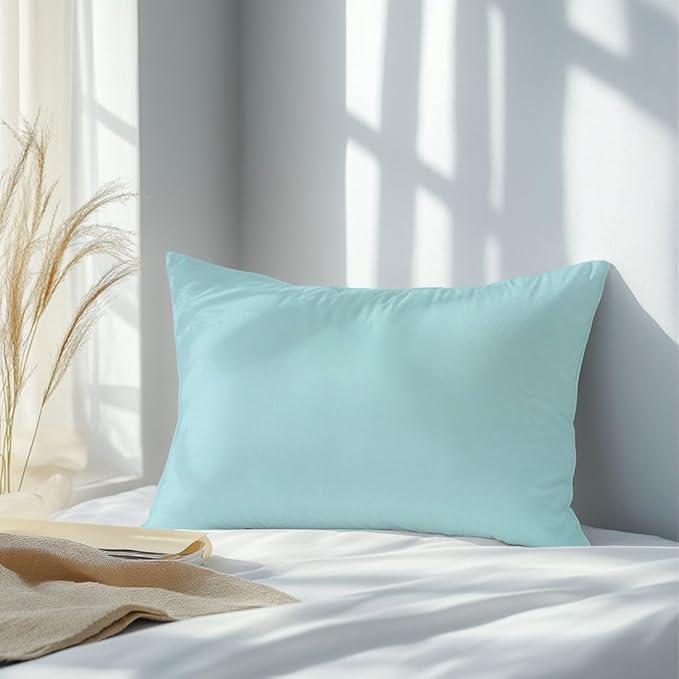 Silky Smooth Satin Zipper Bed Pillowcases Cooling,Anti-Frizz,and Gental on Skin Pack of 2 (Aqua Green, Queen (20x30))