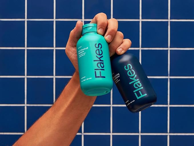 Flakes Anti Dandruff Shampoo and Conditioner Set | Dry, Flaky, & Itchy Scalp Shampoo | Sulfate & Paraben Free for Healthy Hair | Hydrating Shampoo and Moisturizing Conditioner for Scalp Care | 9 fl oz