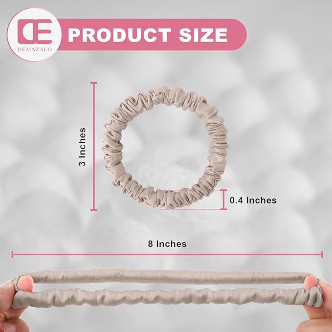 6Pcs Silk Hair Ties Small 22 Momme 100% Pure Mulberry Silk Scrunchies for Women Girls Thin Skinny Hair Sleep Scrunchies No Damage(Color 09)