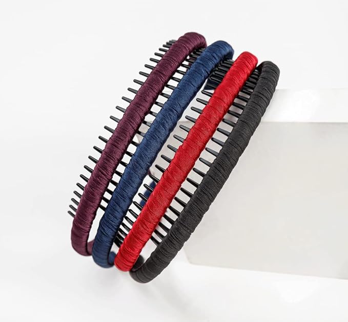 STHUAHE4PC Multicolor Protection Resin Teeth Comb Hair Hoop Hairband Headband Hair Accessories by Beauty hair (Multi-colored-No.25)