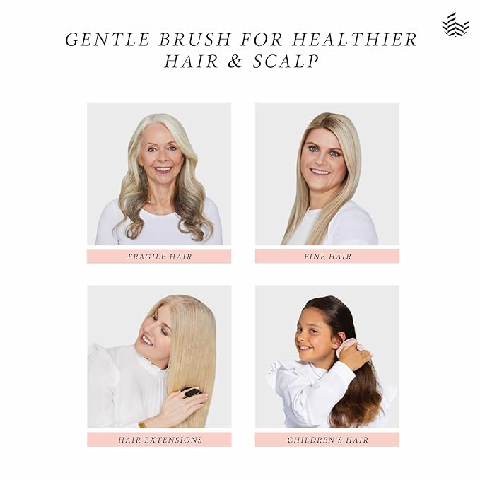 Manta Original Anti-Breakage Hairbrush – Gentle Detangling Brush for Wet & Dry Hair, Flexible Hairbrush for All Types, Healthy Hair Care for Women & Men, Pink