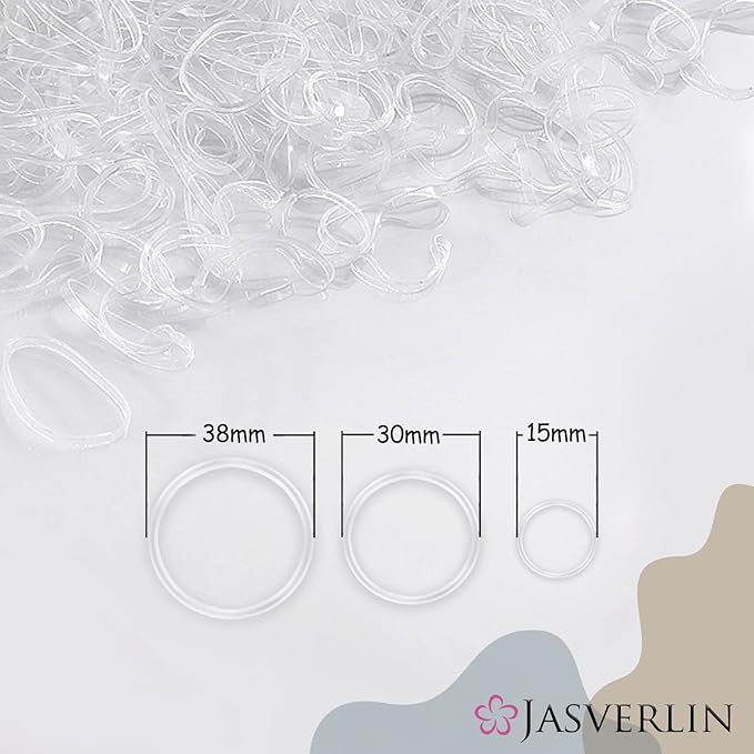 Clear Hair Elastics, 2000 Pcs Variety Pack of Small, Medium, Large Rubber Bands Ponytail Holders and Polybands for Toddlers, Girls, Women, Baby