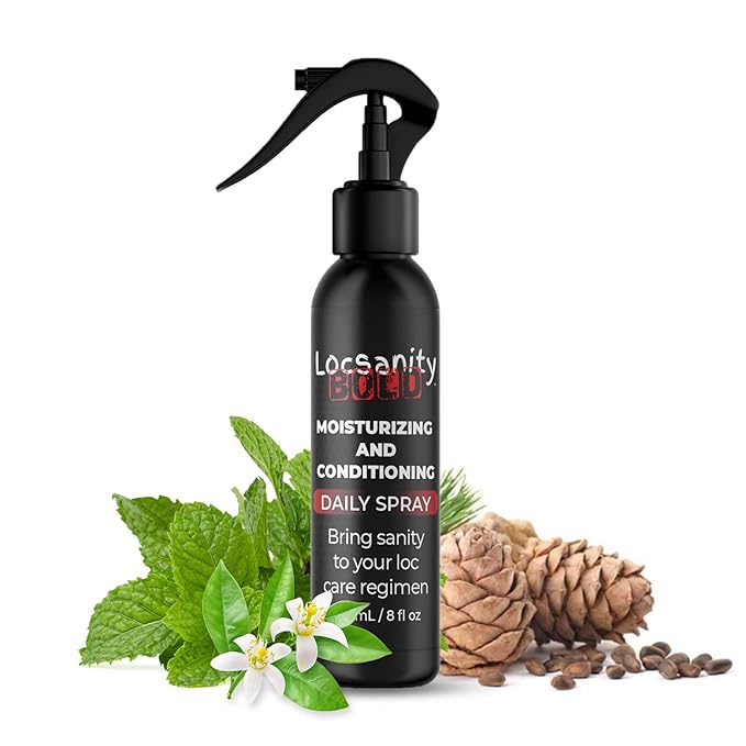 Locsanity BOLD Moisturizing Loc Spray - Natural Locs Care, Dreadlock Maintenance - Hair Scalp Moisturizer, Conditioning Spray for Dreads, Braids (8oz)