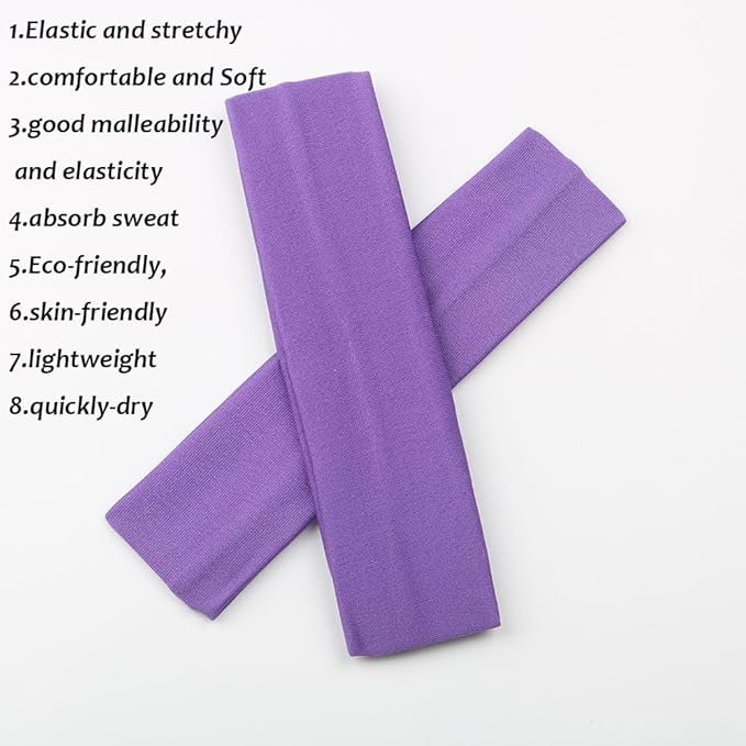 Yoga Sports Headbands,Pack of 24,Soft Elastic Stretchy Athletic Headband Workout Gym Sports Fitness Hair bands