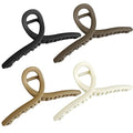 Big Hair Claw Clips 4-Pack 5.9" Non-Slip Hair for Women and Girls with Long, Thick Hair Jelly & Matte Clips (Oval-B 4pcs 5.9")