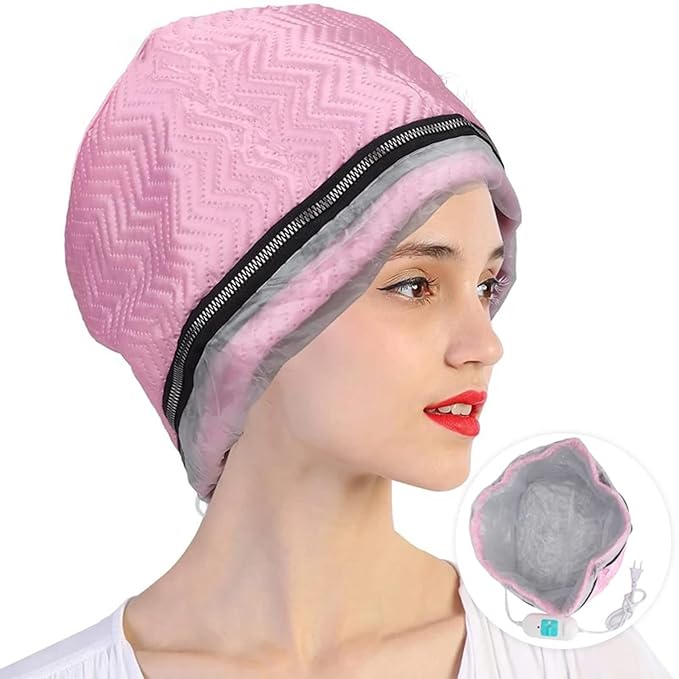 Hair Care Hat,Hair SPA,Electric Hair Thermal,Nourishing Care Hat,Hair Thermal Treatment, Temperature Adjustable Deep Conditioning Electric Heat