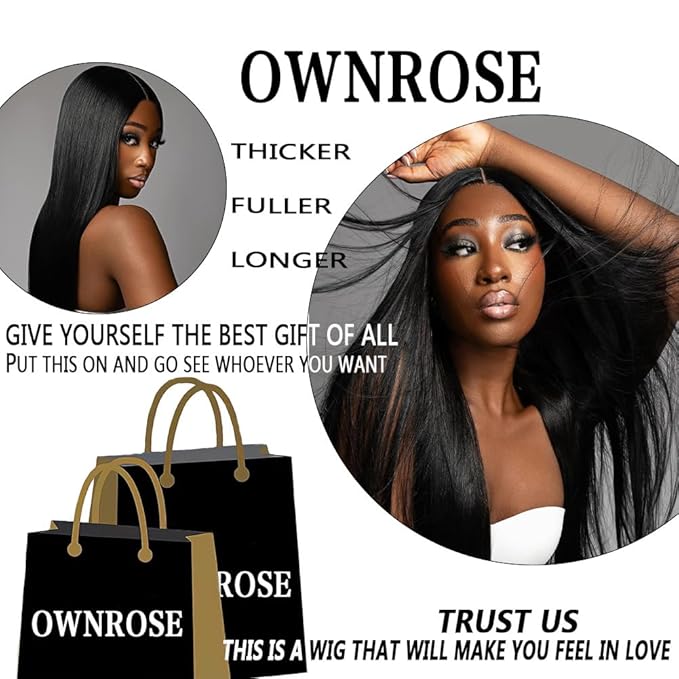 26 Inch 13x6 Lace Front Wigs Human Hair Straight Lace Front Wig Pre Plucked 200 Density Glueless Natural Black Straight Wig Human Hair 13x6 HD Lace Frontal Wigs for Women