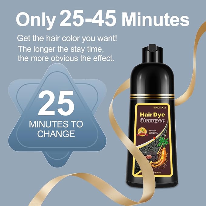 Hair Dye, Hair Dye Shampoo for Women & Men, Color Shampoo Hair Dye 16.11 Fl Oz, Safe and Natural Champu Para Canas (Light Brown)