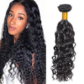 Bundles Human Hair Color 1B Water Wave Bundles Niegmeag Brazilian Virgin Remy Hair 1 Bundle 18 Inch Natural Black Wet and Wavy Bundle Double Weft Hair Weave