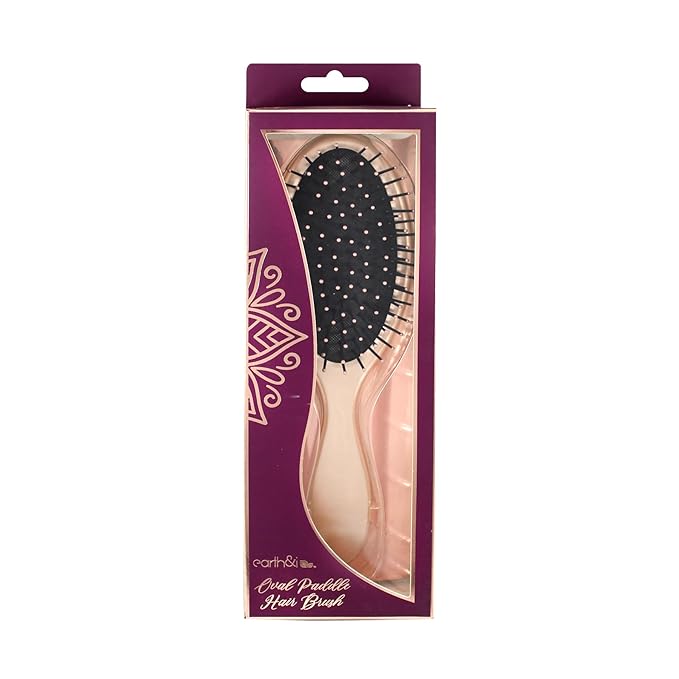 Earth & I Rosegold Hair Brushes for Women, Pink Hairbrush, Rose Gold Women Hair Brush, Kids Hairbrush, Brushes and Combs, Detangling and Styling (Oval)