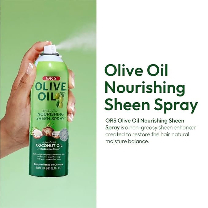 ORS Olive Oil Nourishing Sheen Spray infused with Coconut Oil 10 ounces (Pack of 3)