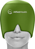 Migraine Relief Cap Ice Head Wrap Headache and Migraine Hat | Headache Relief with Hot/Cold Gel Head Ice Pack with Face and Eye Headache Mask Compress - Green