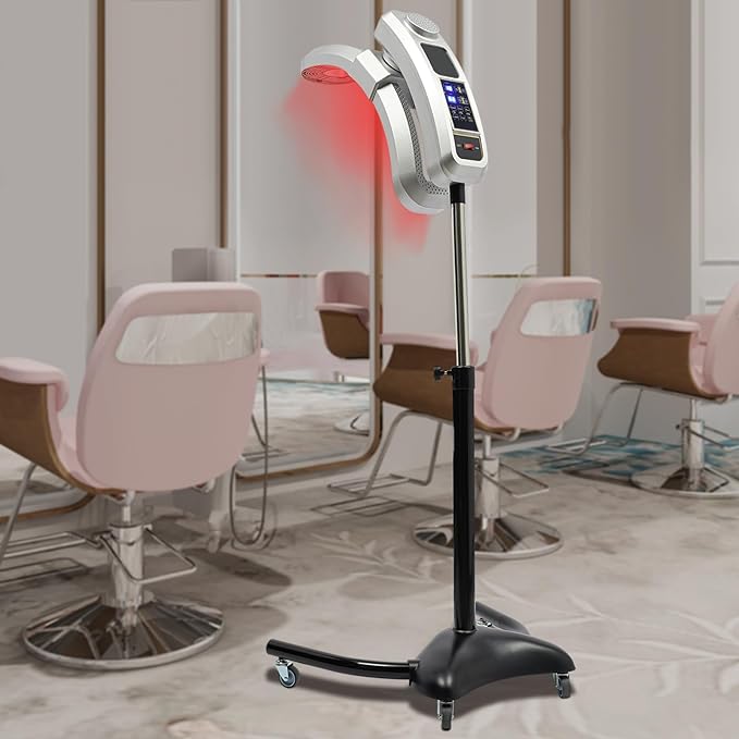 Hair Hydration Steamer, 950W Hair Steamer Adjustable Mist Size and Temperature Freestanding Nano Hair Steamer Anion Hair Color Processor for Salon SPA Barber Shop (Silver)