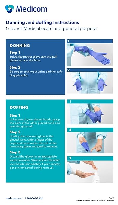 Medicom AssureTouch Pure Nitrile Medical Exam Gloves, Small 3-Mil 200 Count, Disposable Latex Free Gloves, Powder Free