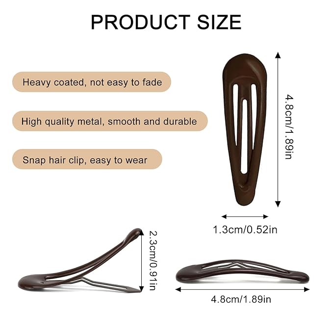 20Pcs Snap Hair Clips for Women Waterdrop Non-slip Hair Clips for Thin Fine Hair, Fashion Drip Glaze Metal Hair Barrettes