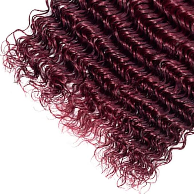 Burgundy Bundles Human Hair 99j Deep Wave Bundle 18 20 22 Inch Brazilian Virgin Remy Hair Extensions Niegmeag 2 Tone Black and Red Deep Wave Bundles Double Weft Hair Weave 300g