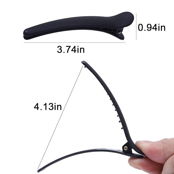 Hair Clips for Styling Salon Sectioning Non-Slip Colorful Plastic Duckbill Alligator Hair Barrettes Pins for Thick and Thin Hair female (6 PCS COLORED)