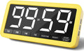 VOCOO Digital Kitchen Timer with 7.8” Extra Large Display, Magnetic, 3 Brightness, 4 Alarms and 3 Volume Levels, Battery Countdown Count Up Timer for Cooking, Classroom, Home Gym (Yellow)