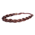 DIGUAN Chubby Narrow Synthetic Hair Braided Headband Classic Chunky Plaited Braids Elastic Stretch Hairpiece Women Girl Beauty, 58 g (Reddish Brown)