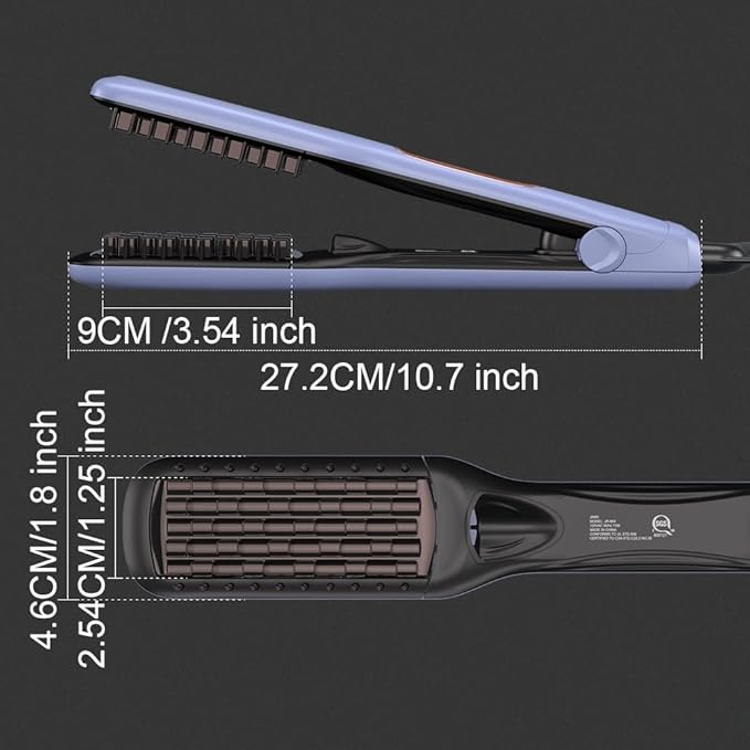 JINRI Hair Iron, Hair Brush, Pumped-Up Volume, Adjustable Temp, 360 ° Tail Rotation, Lasting Volume, for Short Or Thin Hair, Dual Voltage (100-240V), Volumizing Hair Iron, Purple, 1.25 inch