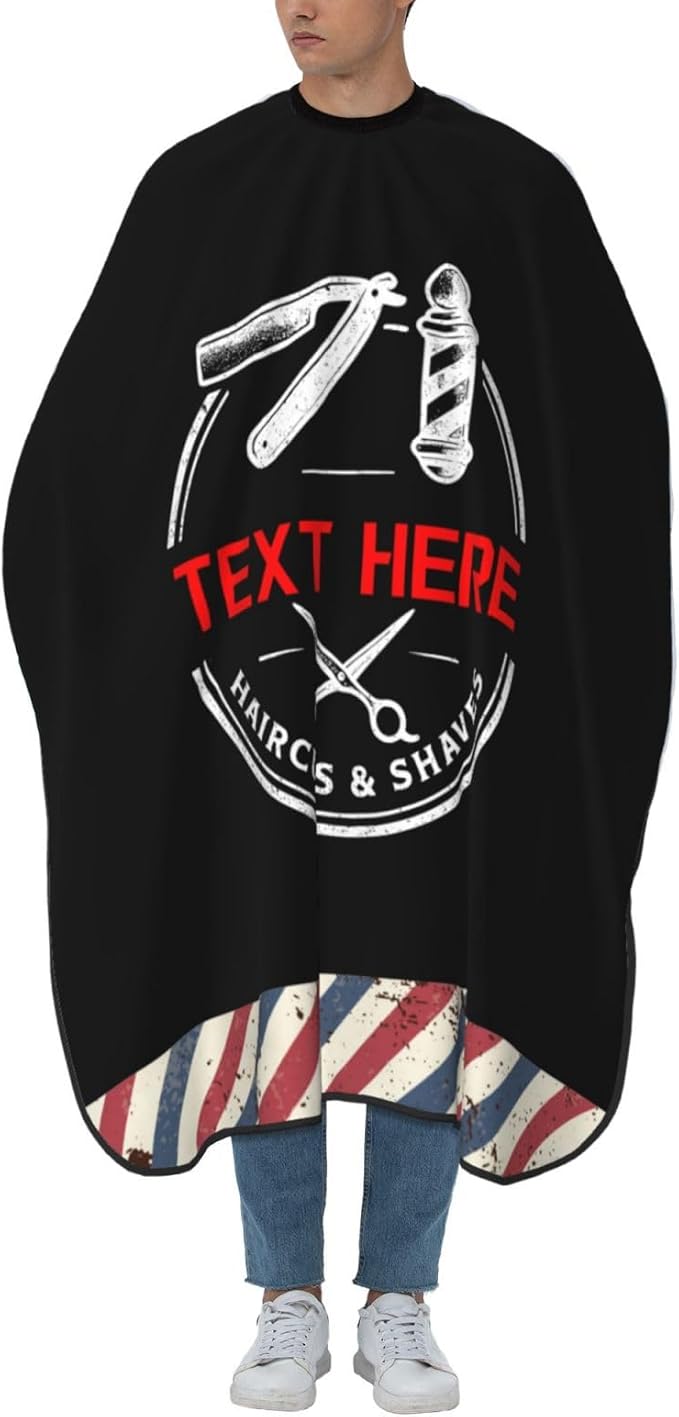 Custom Barber Cape for Men Personalized Professional Hair Cutting Cape with Text for Home Salon Barbershop