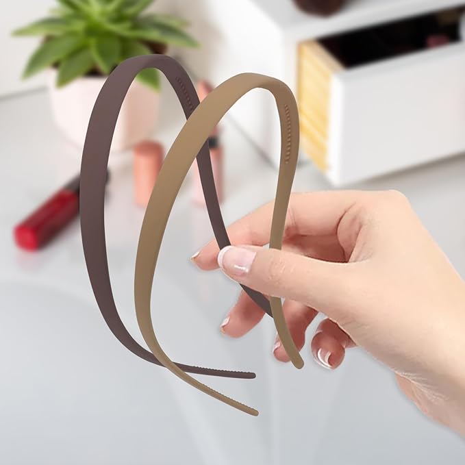 6 Pack No Pressure Headbands for Glasses Wearers - Flexible Non-Slip Hairbands, Matte Plastic with Teeth, for Women & Girls, Comfortable No Pressure, Ideal for Daily Use, Makeup & More