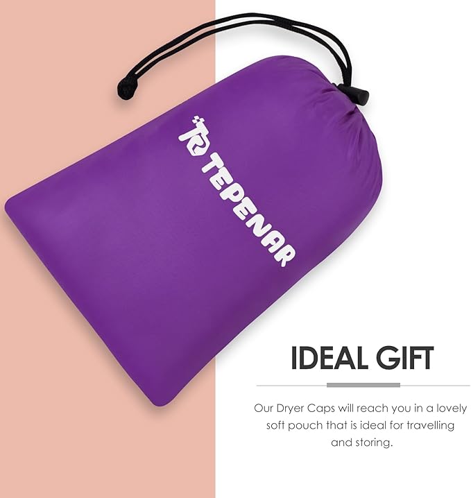 Hair Dryer Bonnet Attachment: Upgraded Extra Large Hooded Dryer Adjustable Hair Dryer Caps - Easy to Use for Natural Curly Textured Hair Care Styling Fast Drying - Purple