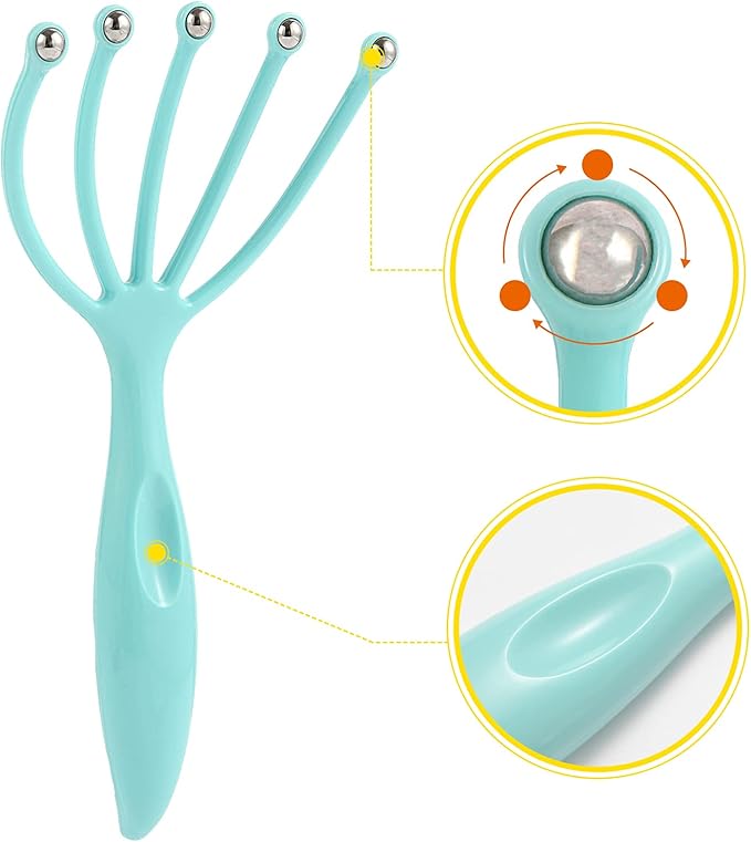 Scalp Massager,Handheld Claw Head Massager for Deep Relaxation & Stress Reduction in The Office Home SPA. Blue and Green(2-Pack)