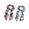 Abstract Art Hair Scarf Scrunchies for Women Pack of 2 Geometry Elastic Hair Band with Ribbon Soft Knotted Scrunchy Fashion Accessories