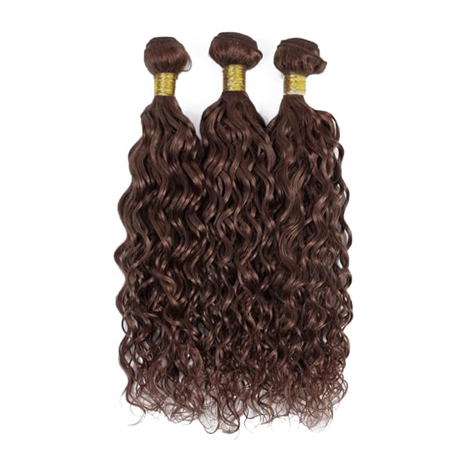 Dark Brown Curly Bundles Human Hair Color 4 Bundle Mixed Length 3 Bundles 22 24 26 Inch Niegmeag Virgin Soft and Skily Remy Hair Extensions