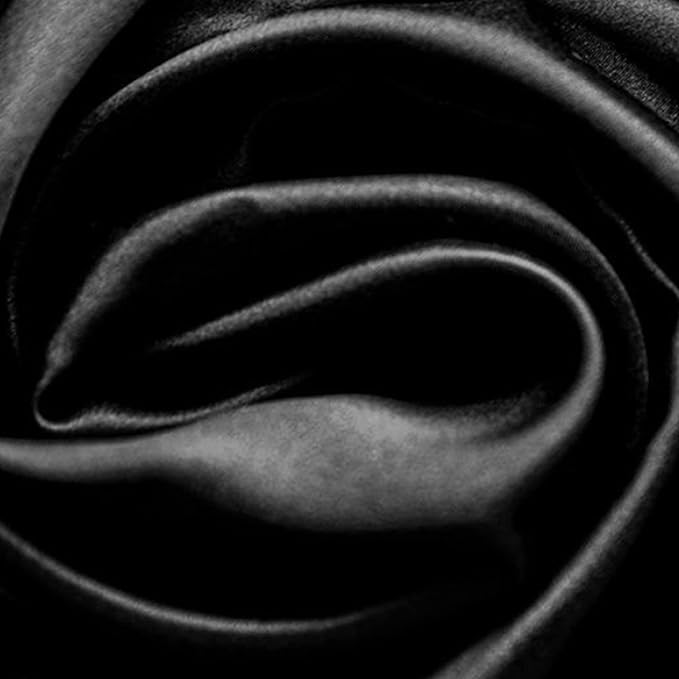 Black Silk Pillowcase with Natural Dye Made in USA, Oeko-TEX Certified Real 22 Momme King Silk Pillow Cases with Zipper for Beauty Sleep, Anti Aging, 1 Pack 20"x36" (King, Black)
